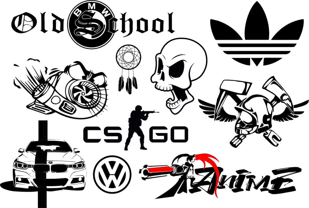Versatile Logo and Graphic Vector Pack for Laser Cutting
