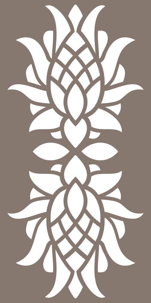 Vertical Floral Decorative Panel SVG DXF Vector for Laser Cut