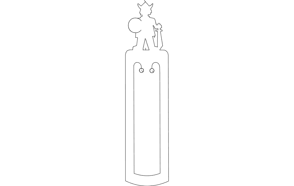 Viking Warrior Bookmark Laser Cut Vector DXF File