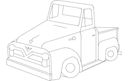 Vintage 1955 Pickup Truck Vector Design DXF File