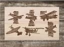 Vintage Airplane Typography Vector Art for Laser Cutting