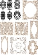 Vintage Baroque Ornaments and Decorative Frames Vector Set
