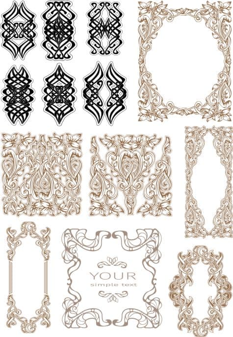 Vintage Baroque Ornaments and Decorative Frames Vector Set