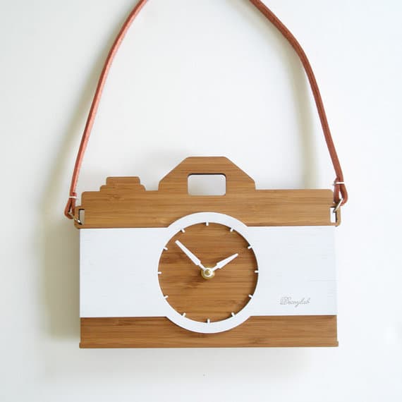 Vintage Camera Shaped Wall Clock Laser Cut Vector File
