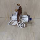Vintage Cannon Wine Bottle and Glass Holder Laser Cut Vector