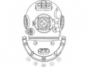 Vintage Deep Sea Diving Helmet Vector Design DXF File