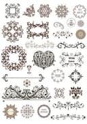 Vintage Floral Ornaments and Dividers Vector Collection