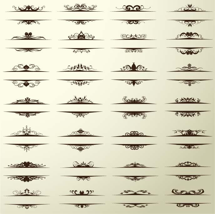 Vintage Flourish Dividers Collection EPS Vector File