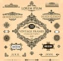 Vintage Ornamental Frames and Decorative Elements Vector Set