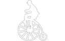 Vintage Penny Farthing Bicycle Vector Silhouette DXF File