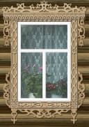 Vintage Russian Window Trim Vector Pattern for Laser Cutting