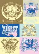 Vintage T-Shirt Graphic Design Set Vector File