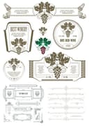 Vintage Wine Labels and Ornamental Dividers Vector Collection