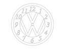 Volkswagen Logo Wall Clock Vector File for Laser Cutting