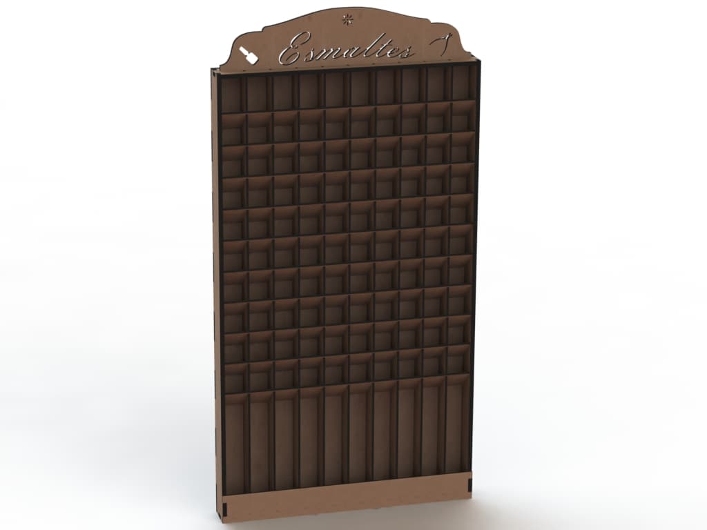 Wall-Mounted Nail Polish Display Rack Laser Cut Vector File