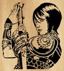 Warrior Girl with Sword Wall Art Laser Cut Vector File