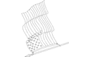 Waving American Flag Vector Design DXF File