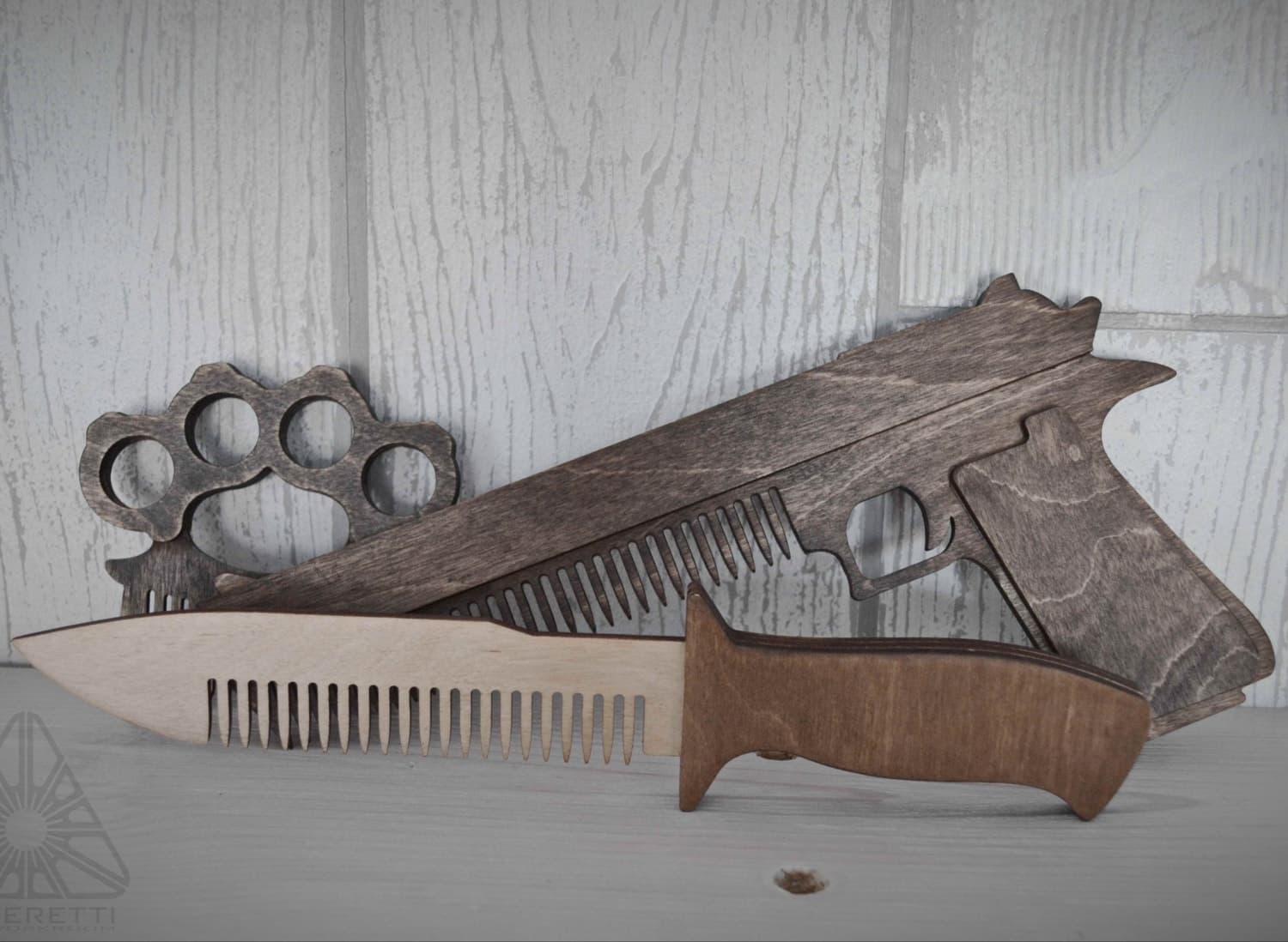 Weapon-Shaped Comb Set Laser Cut Vector Files (SVG, DXF)