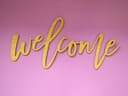 Welcome Cursive Script Wall Sign Laser Cut Vector File