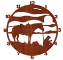 Western Cowboy and Horse Wall Clock Vector Design