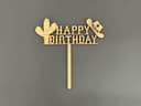 Western Cowboy Happy Birthday Cake Topper Laser Cut Vector File