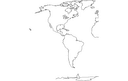 Western Hemisphere World Map Vector Outline DXF File
