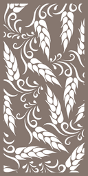 Wheat Stalks Decorative Laser Cut Screen Vector File