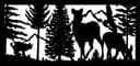 Wildlife Forest Scene with Deer and Eagle DXF File