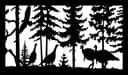 Wildlife Forest Scene with Eagle and Turkeys Vector DXF File