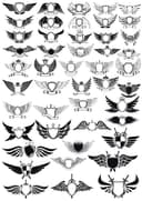 Winged Shield Emblems Collection Vector for Laser Cutting
