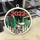 Winter Cabin Christmas Ornament Laser Cut Vector File