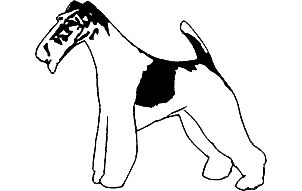 Wire Fox Terrier Dog Silhouette Vector Laser Cut File