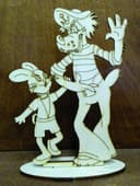 Wolf and Hare Cartoon Characters Laser Cut Vector File