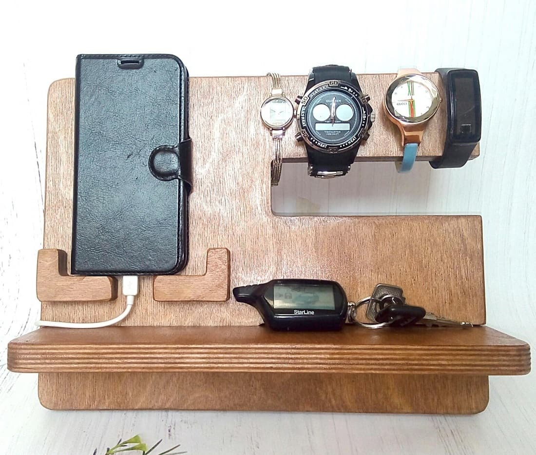 Wooden Desk Organizer Docking Station Laser Cut Vector File