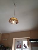 Wooden Hanging Bowl Pendant Lamp DXF Vector Design