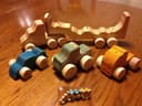 Wooden Toy Car Hauler and Miniature Cars 3D Puzzle Vector File