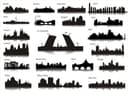 World City Skylines Vector Silhouette Collection - Free EPS