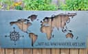 World Map Metal Wall Art with Compass DXF Vector File
