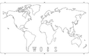 World Map Outline Vector File for Laser Cutting DXF