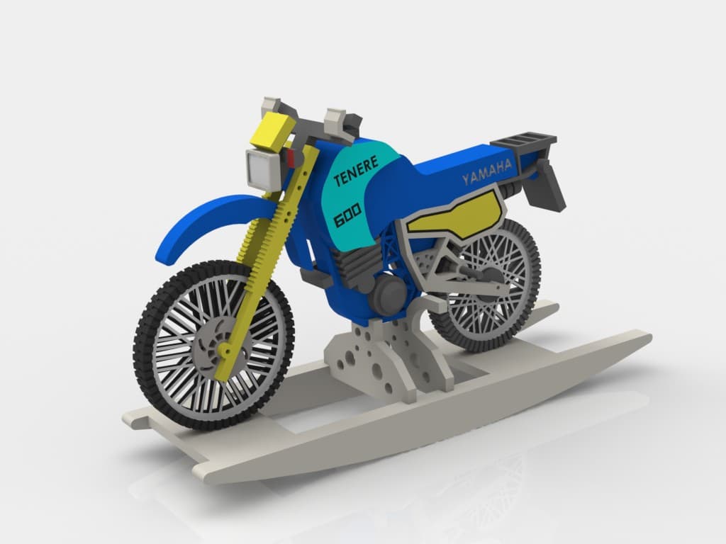 Yamaha Tenere XT600 Motorcycle 3D Puzzle Laser Cut File