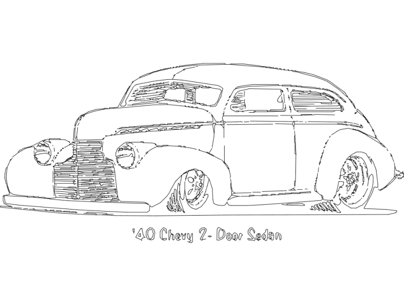 1940 Chevy 2-Door Sedan Vector File for CNC Cutting