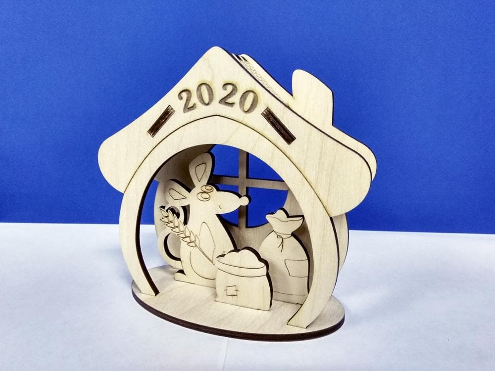 2020 Mouse House 3D Puzzle Laser Cut Vector File