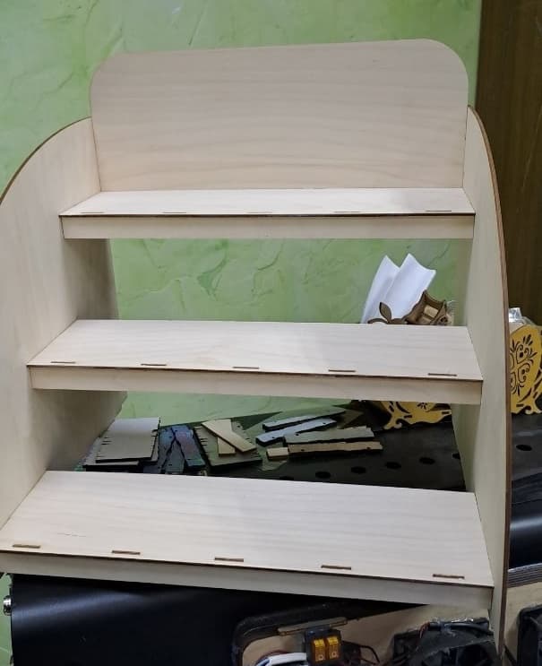 3-Tier Wooden Display Shelf Laser Cut Vector File