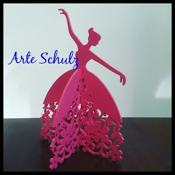 3D Ballet Dancer Centerpiece Laser Cut Vector DXF File