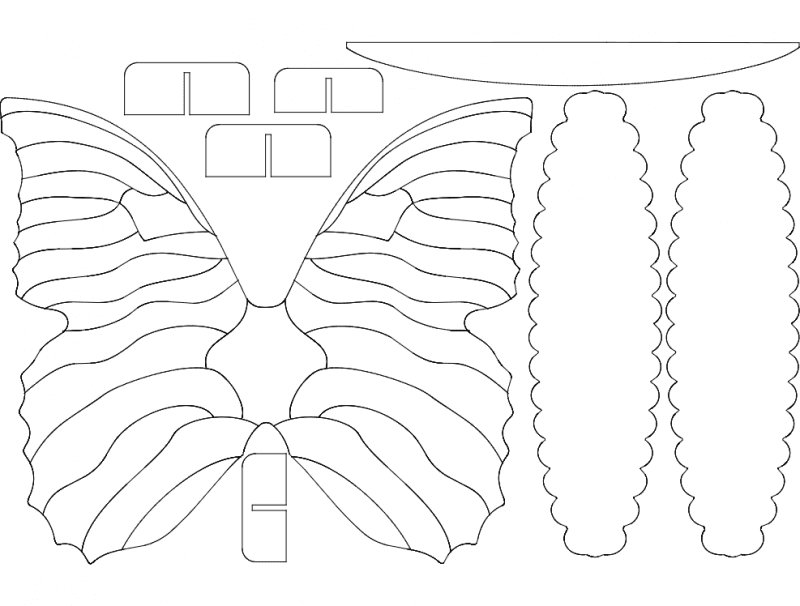 3D Butterfly Puzzle Laser Cut Vector File