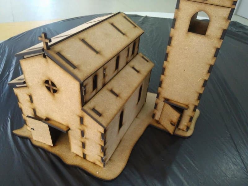 3D Church Model Laser Cut Vector Plan (SVG, DXF)