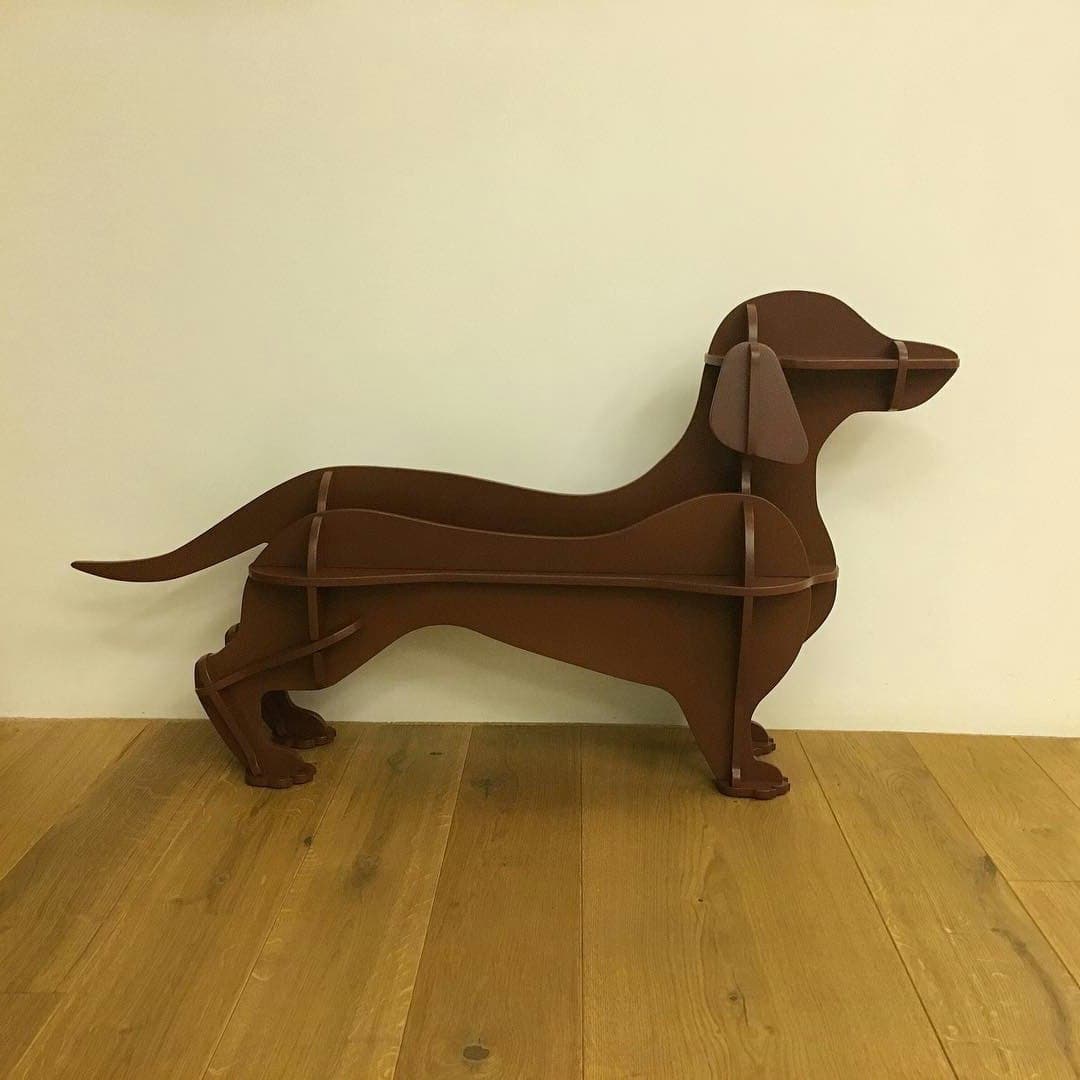 3D Dachshund Dog Wooden Shelf Laser Cut DXF CDR Vector