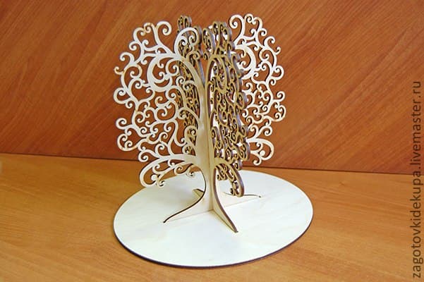 3D Decorative Swirl Tree Laser Cut Vector File