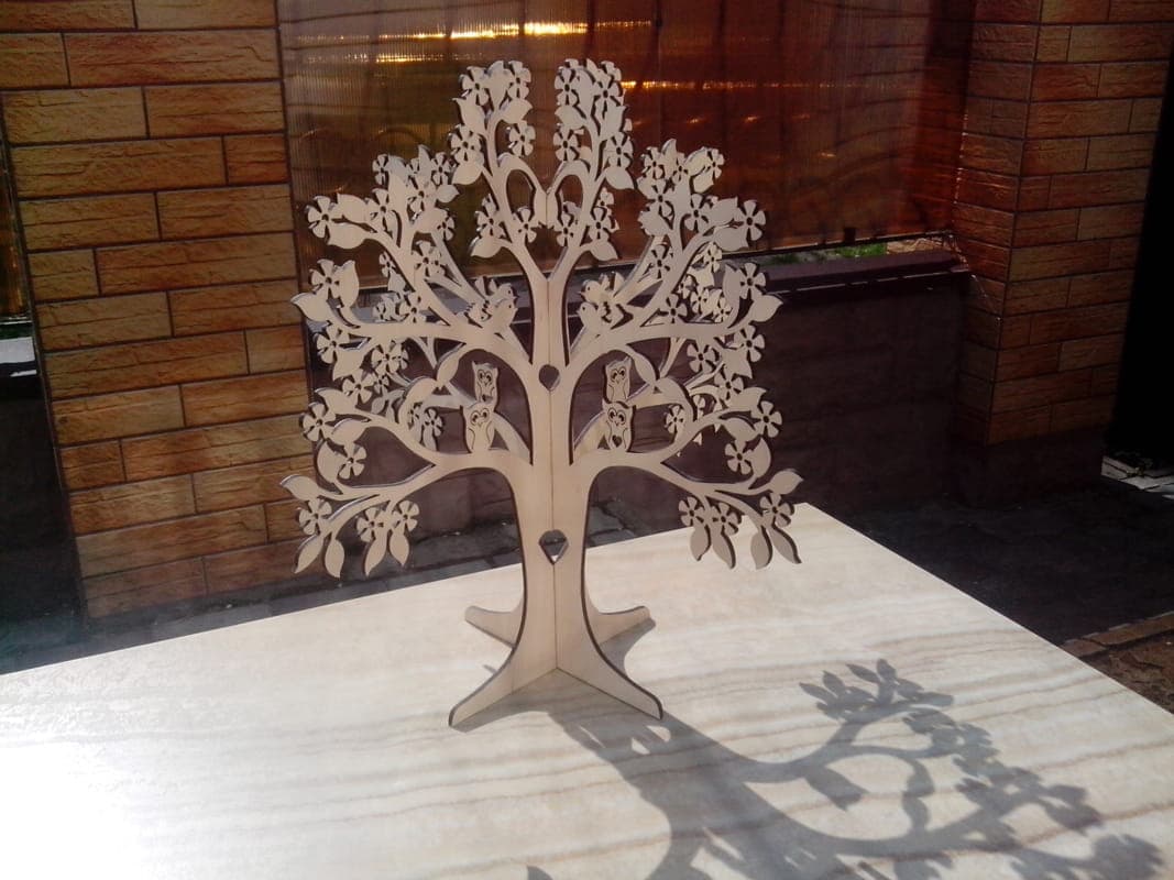 3D Decorative Tree Laser Cut File - Free Vector Download