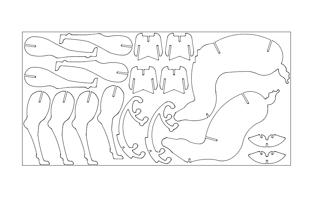 3D Deer Puzzle Laser Cut Vector File